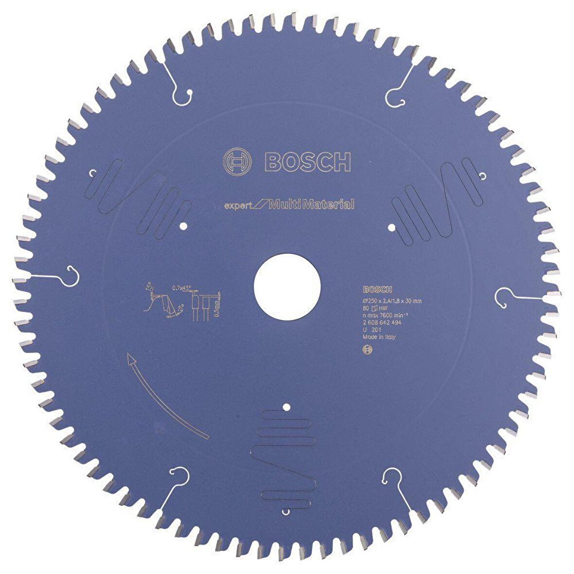 Bosch Çoklu Malzeme Kesimi İçin Daire Testeresi 250*30 mm 80 Diş Expert Multi Material 2608642494